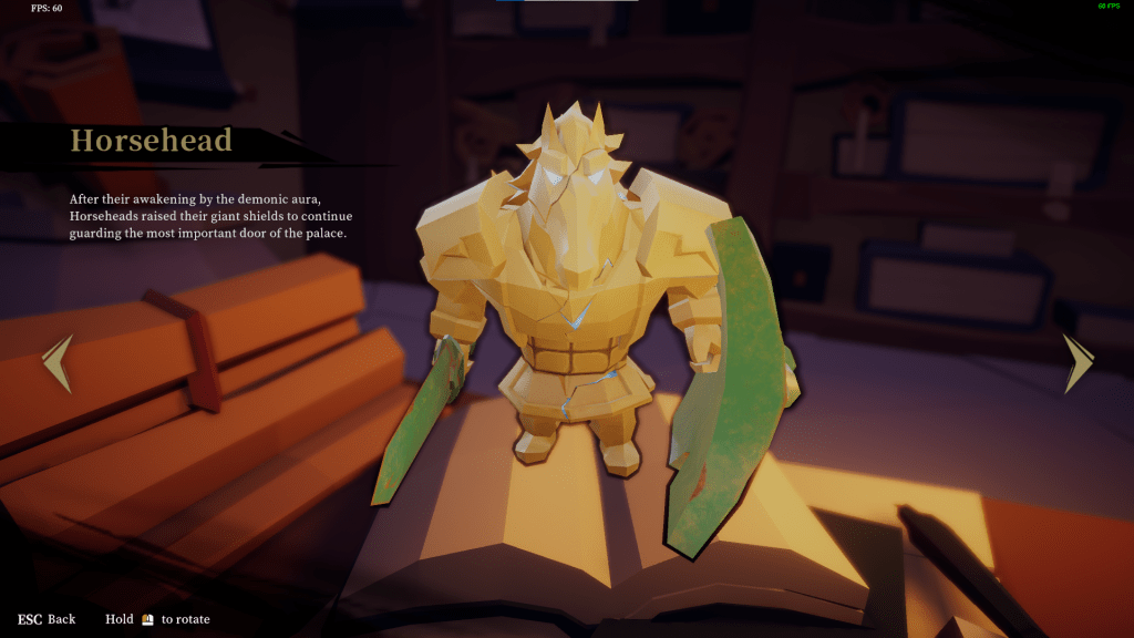 After their awakening by the demonic aura, Horseheads raised their giant shields to continue guarding the most important door of the palace.