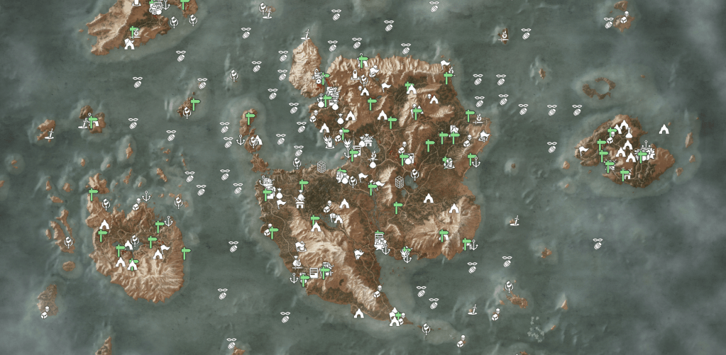 The Witcher 3 Skellige map comp0lete with 50+ icons