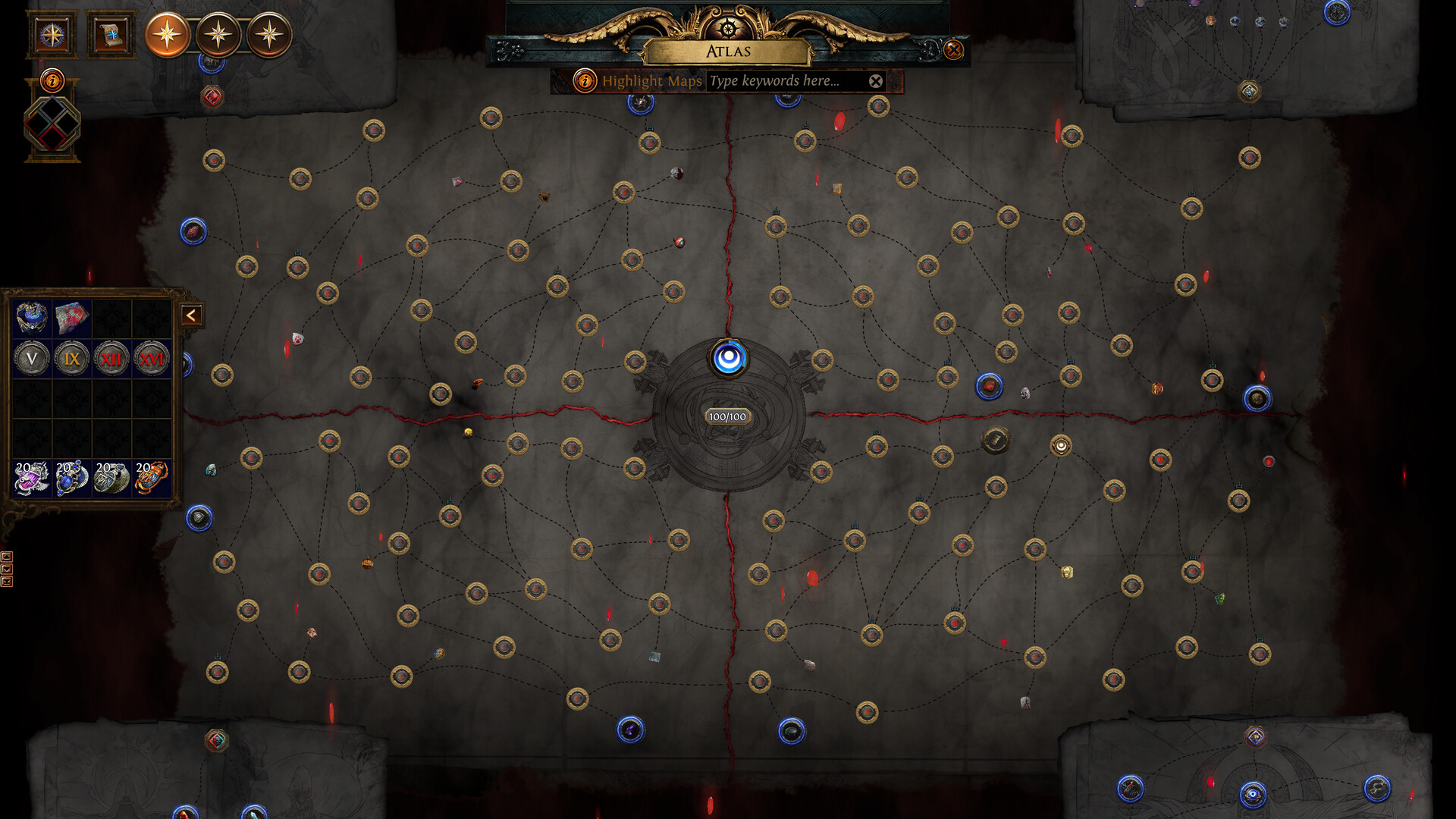 The Path of Exile Atlas provides dozens of maps to repeat for EXP